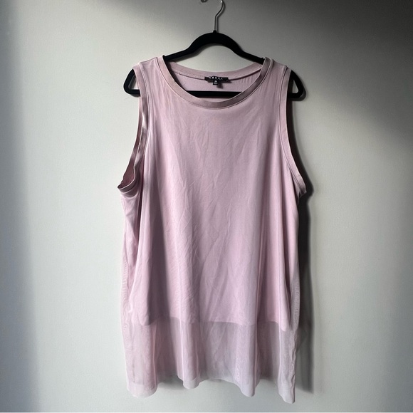 Rebel Wilson X Angels Women's Plus Size 2XL Long Mesh Overlay Sleeveless Top - Picture 3 of 11